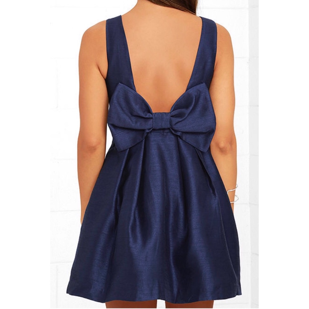 Lulus’ Navy Blue Bow Dress